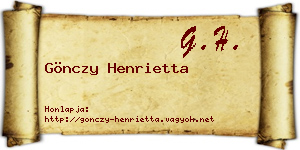 Gönczy Henrietta névjegykártya