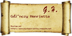 Gönczy Henrietta névjegykártya
