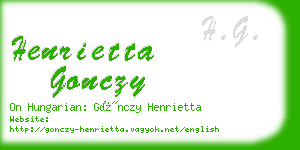 henrietta gonczy business card